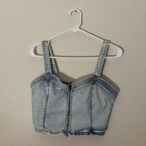 Wild Fable Blue Women’s Denim Zip-Front Corset Tank Top
